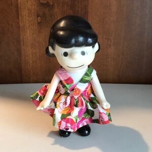 Vintage 1966 Lucy Soft Rubber Pocket Doll Peanuts Charlie Brown New Dress